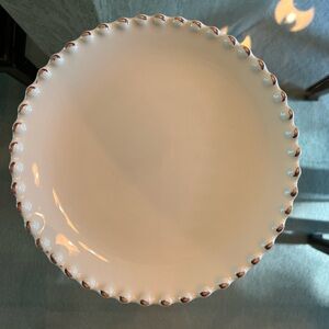 Primagera made in Portugal 9” plate- creamy white with soft brown paint details
